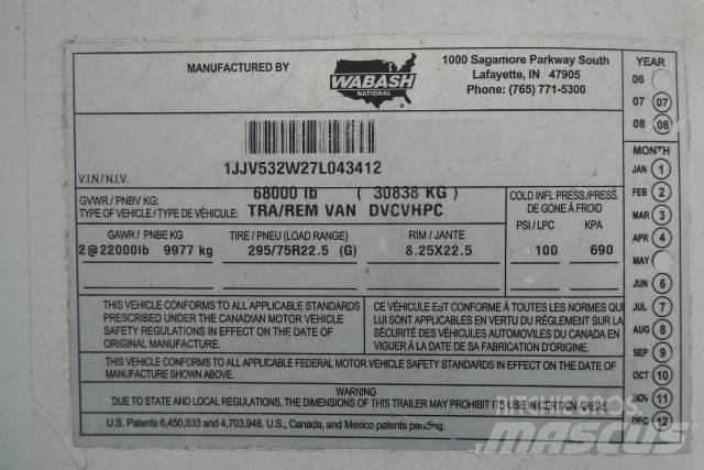 Wabash DVCVHPC Van Body Trailers