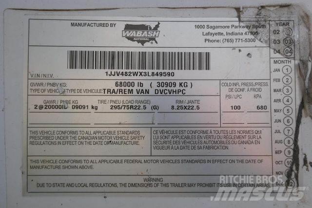 Wabash DVCVHPC Van Body Trailers