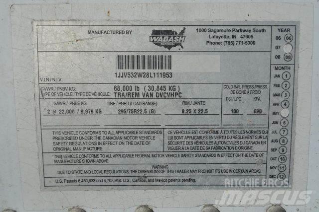 Wabash DVCVHPC Van Body Trailers