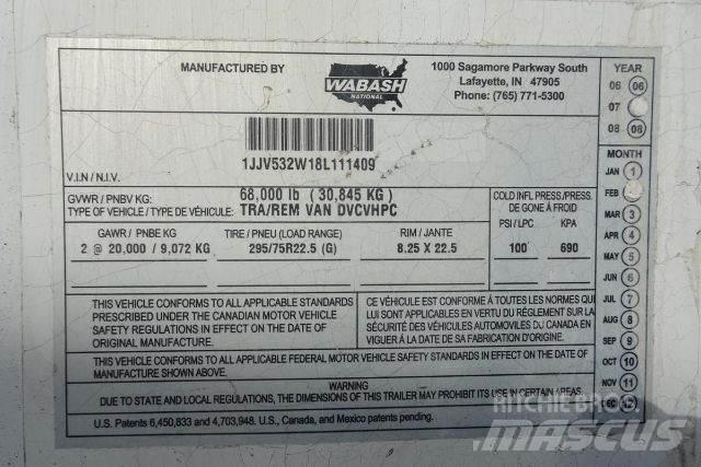Wabash DVCVHPC Van Body Trailers