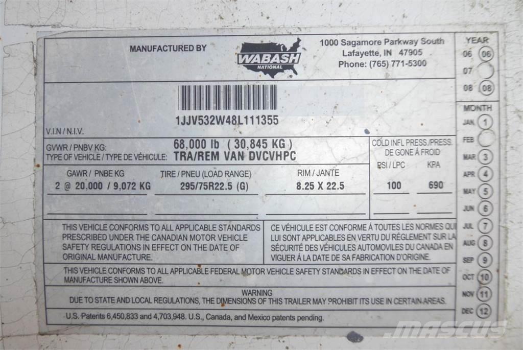 Wabash DVCVHPC Van Body Trailers