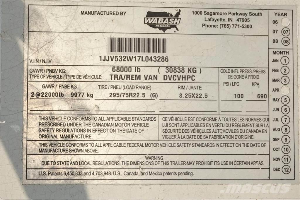 Wabash DVCVHPC Van Body Trailers