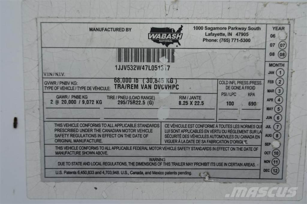 Wabash DVCVHPC Van Body Trailers