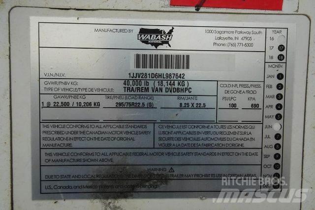Wabash DVDBHPC Van Body Trailers