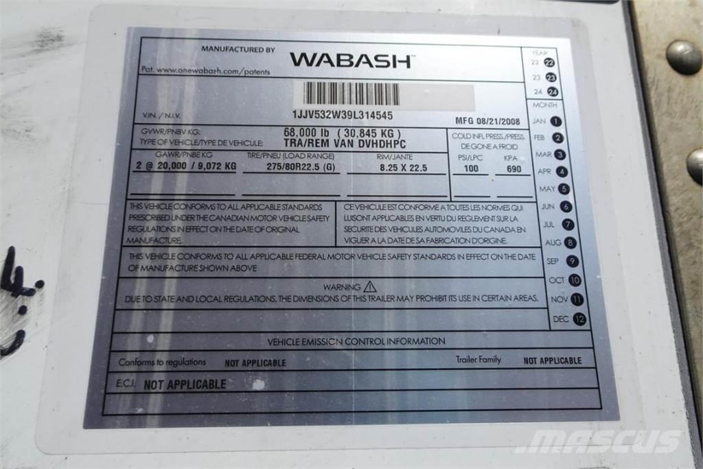 Wabash DVHDHPC Van Body Trailers