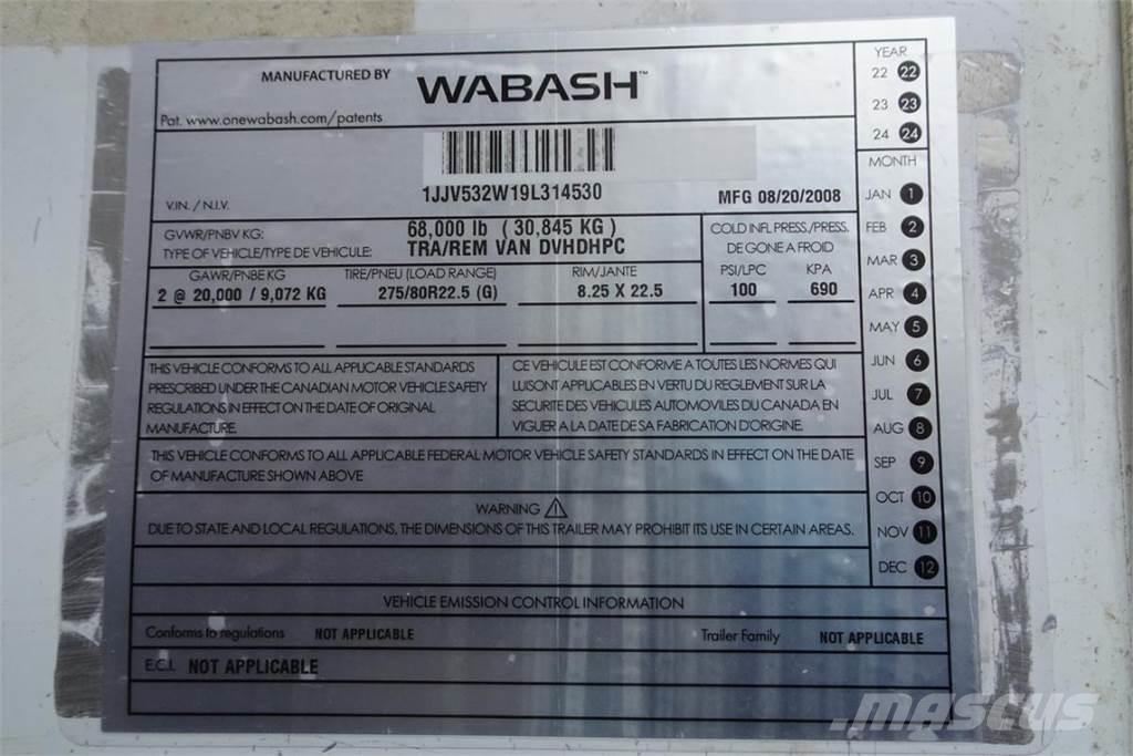 Wabash DVHDHPC Van Body Trailers