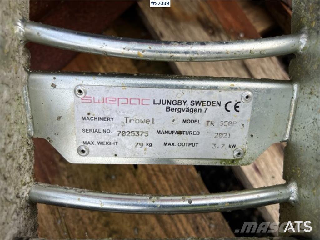 Swepac TR 950R Concrete spares & accessories