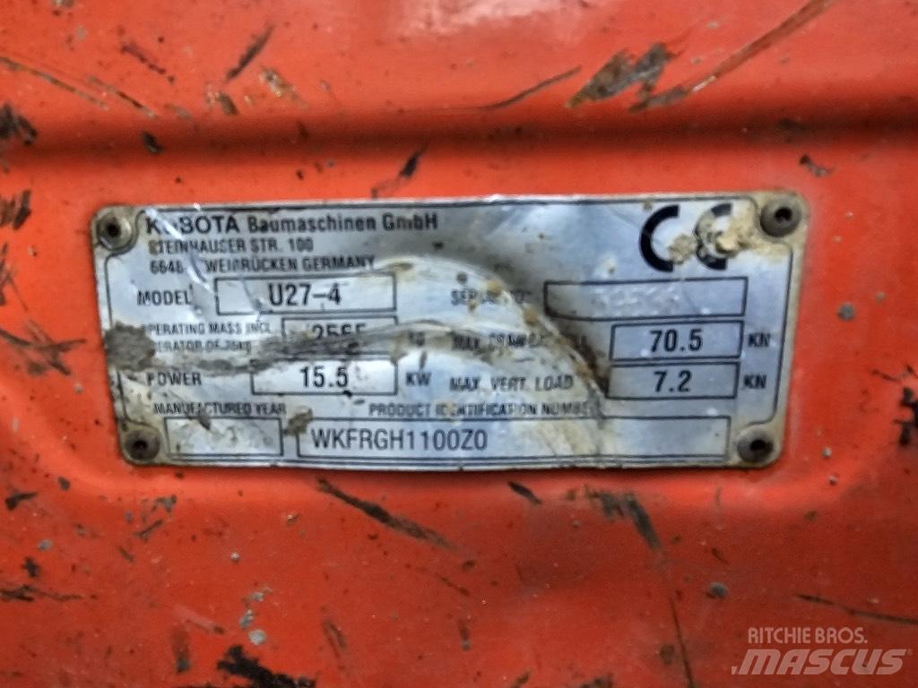 Kubota U 27-4 Mini excavators < 7t