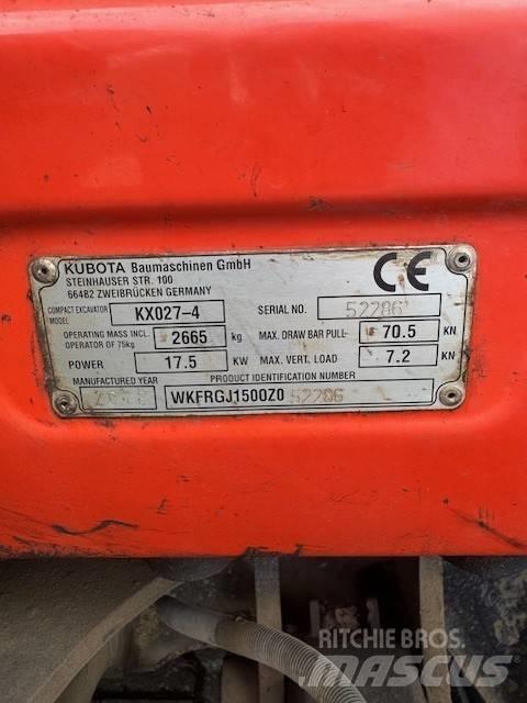 Kubota KX027-4 Mini excavators < 7t
