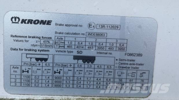 Krone SD Tautliner/curtainside trailers