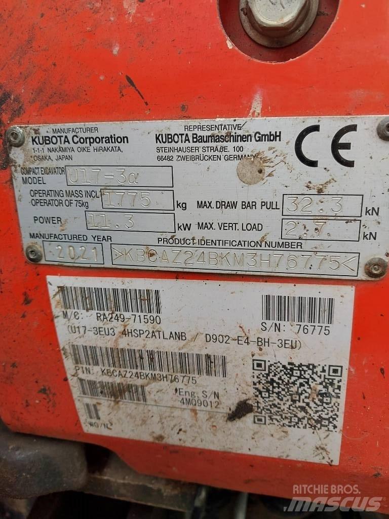 Kubota U 17-3N Mini excavators < 7t