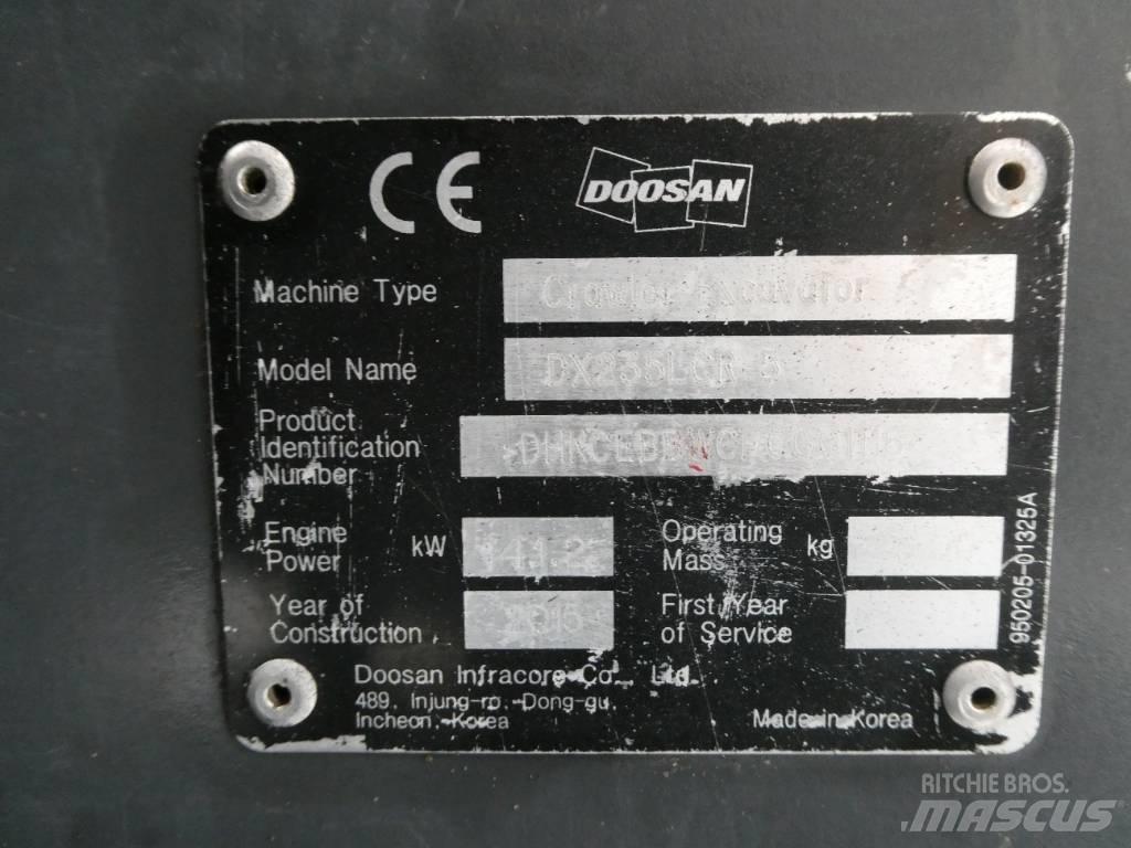 Doosan DX 235 LCR-5 Crawler excavators