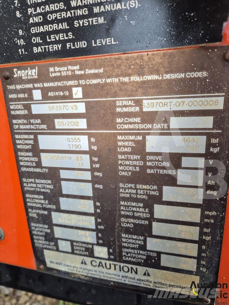 Snorkel S3970RT Scissor lifts