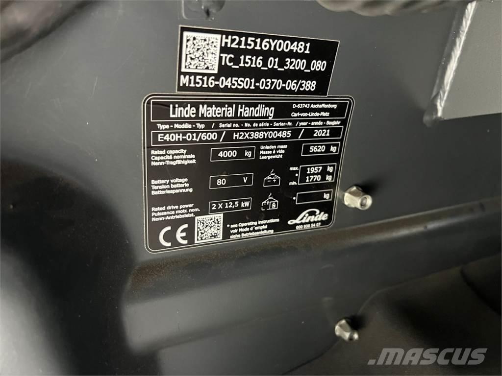 Linde E 40H-01 / 600 Electric forklift trucks