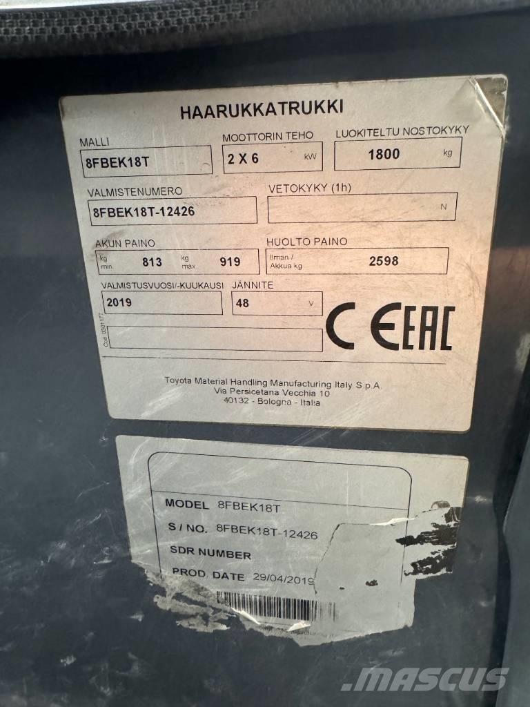 Toyota 8 FBEK 18 T Electric forklift trucks