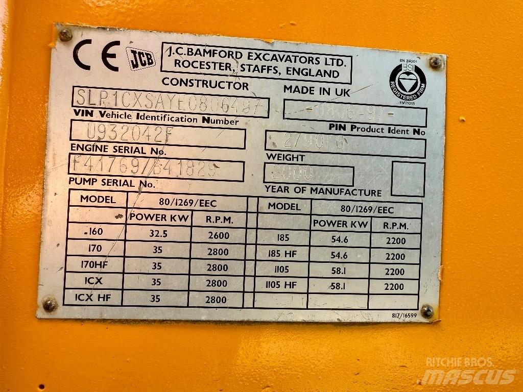 JCB 1 CX TLB's