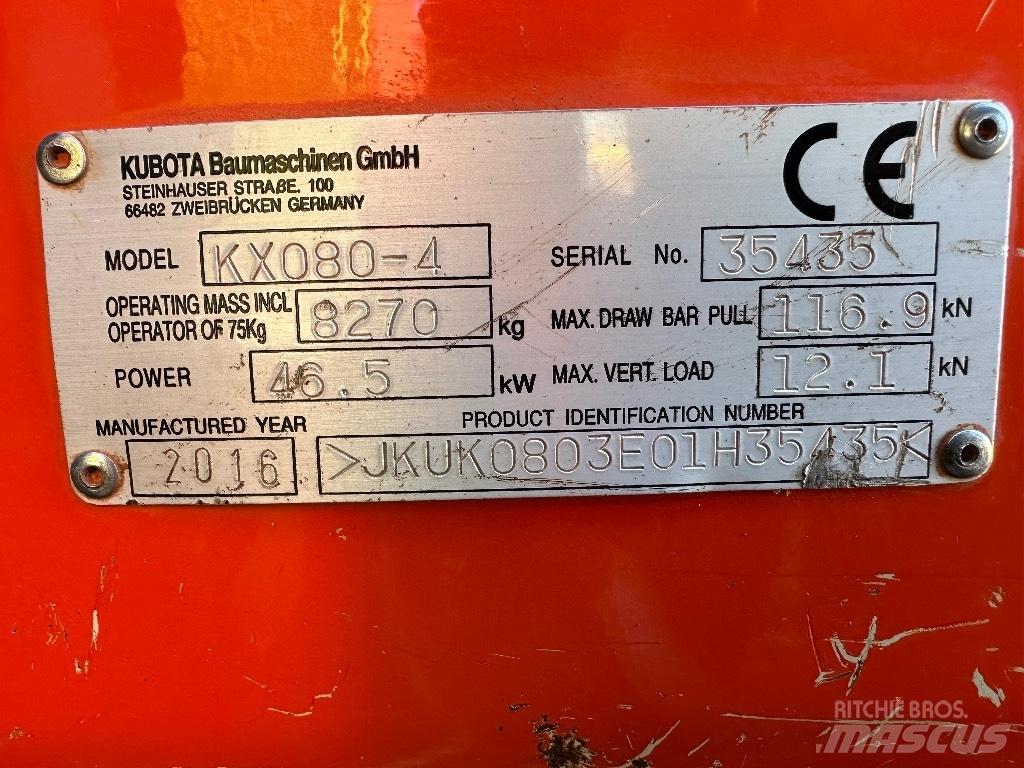 Kubota KX 080-4 Mini excavators < 7t