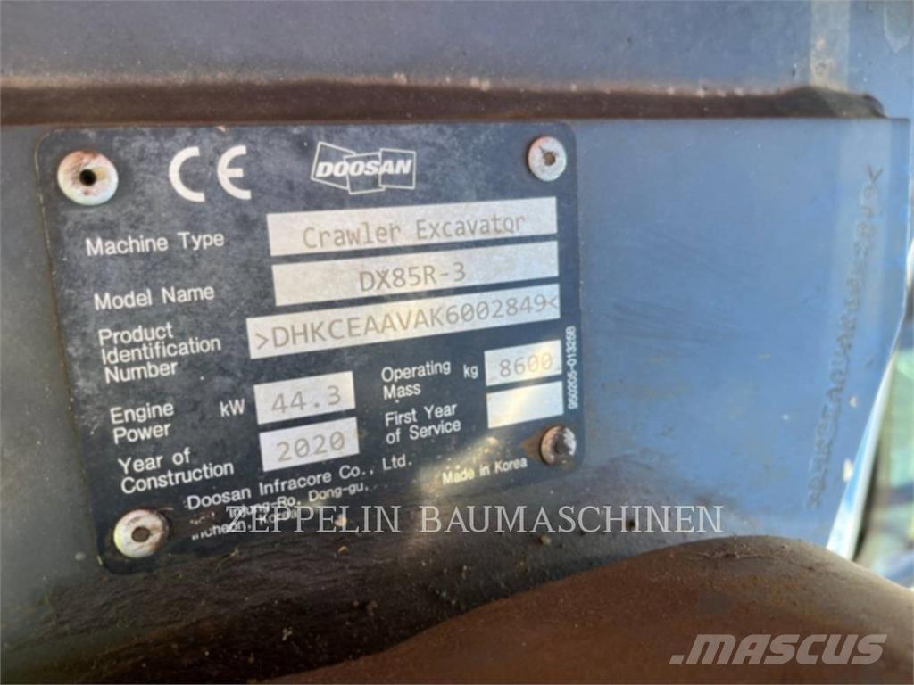 Doosan DX85R-3 Crawler excavators