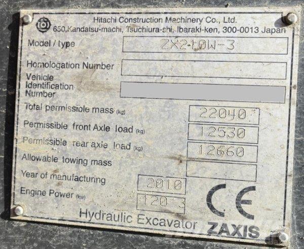 Hitachi ZX 210W-3 Wheeled excavators