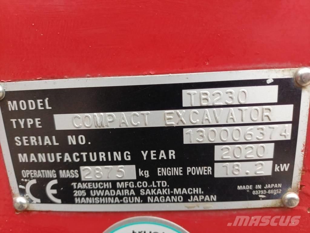 Takeuchi TB 230 Mini excavators < 7t