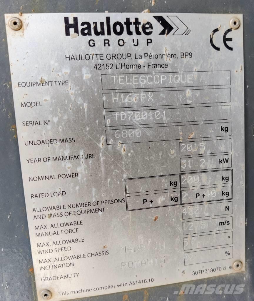 Haulotte H 16 TPX Telescopic boom lifts