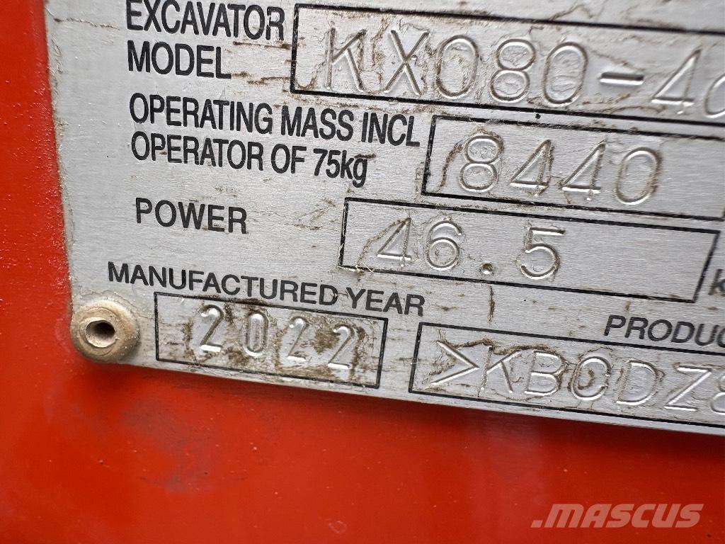 Kubota KX 080 Midi excavators  7t - 12t