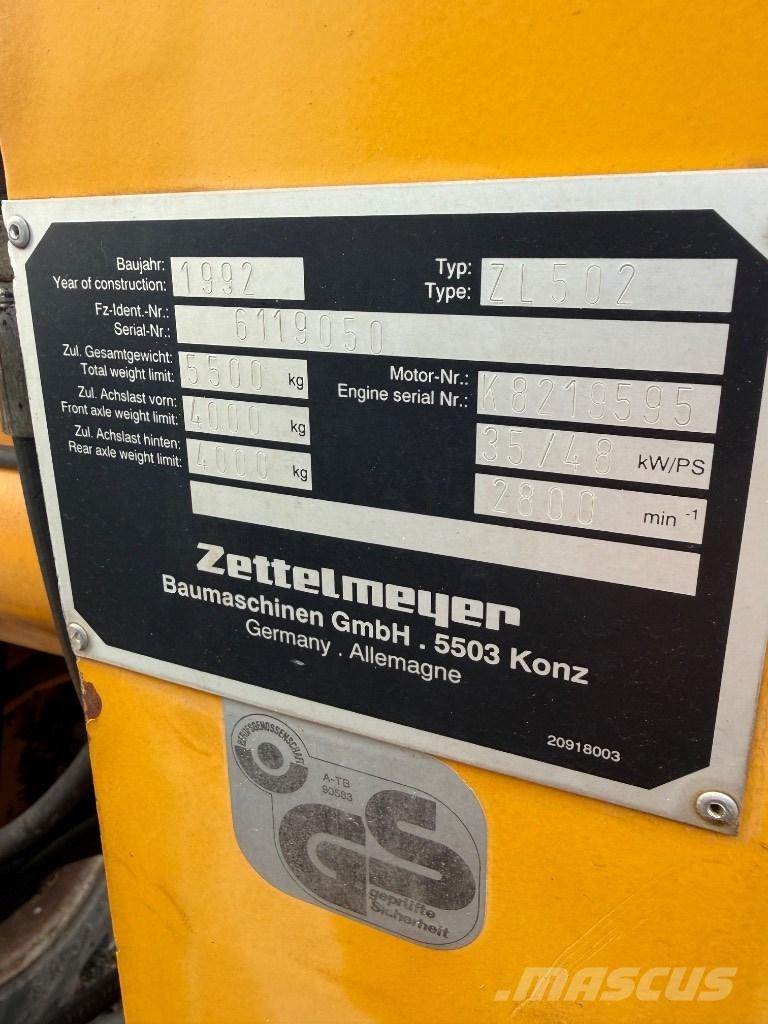 Zettelmeyer ZL 502 Wheel loaders