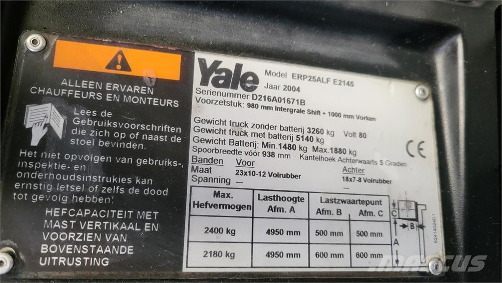 Yale ERP25ALF Electric forklift trucks