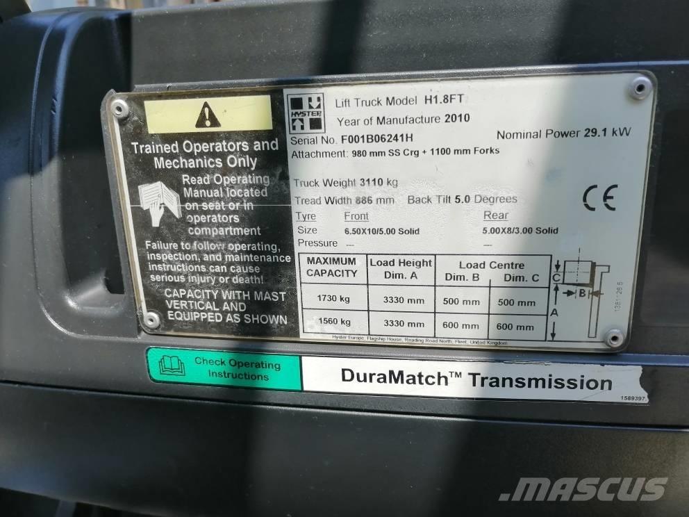 Hyster H 1.8 FT Diesel trucks