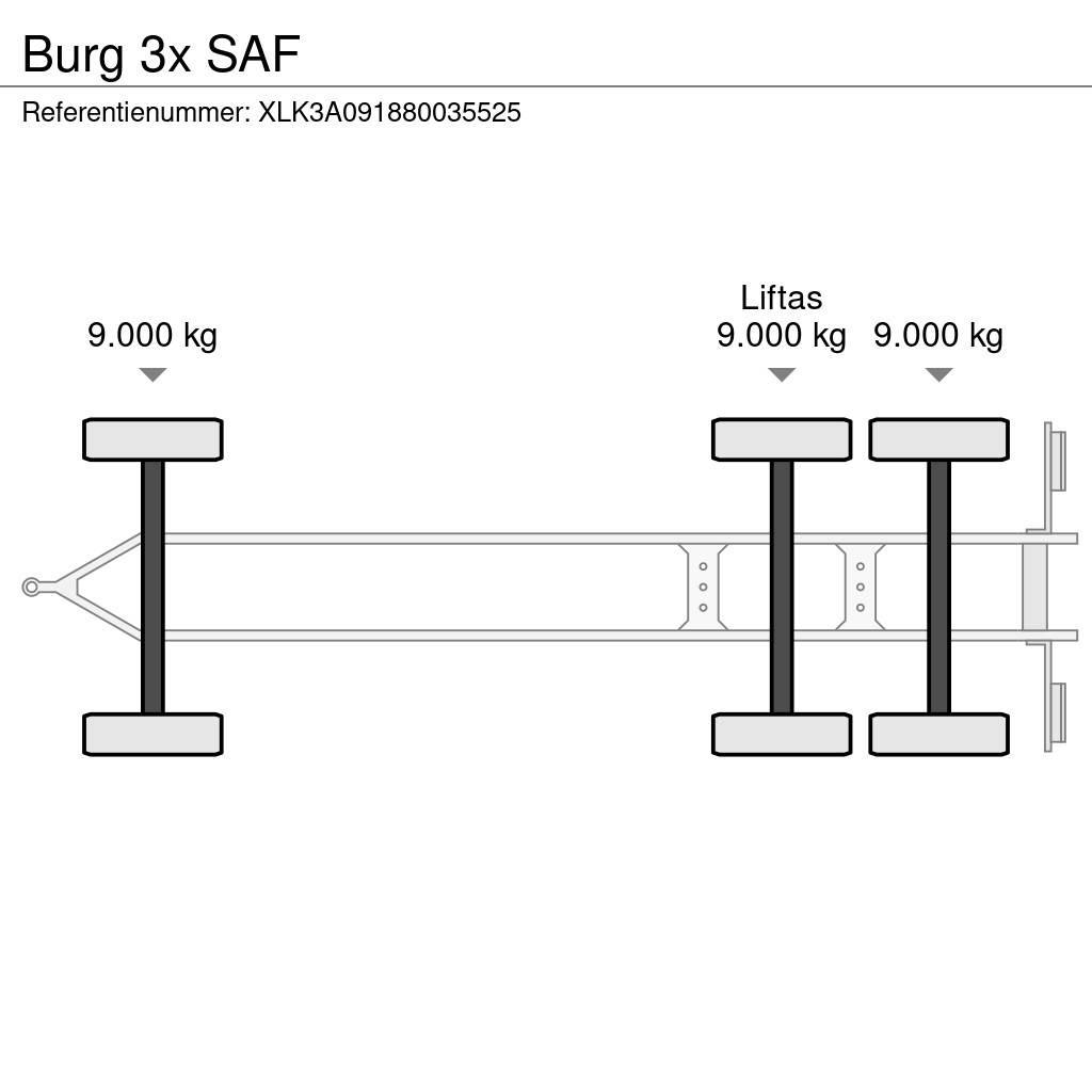 Burg 3x SAF Containerframe/Skiploader trailers