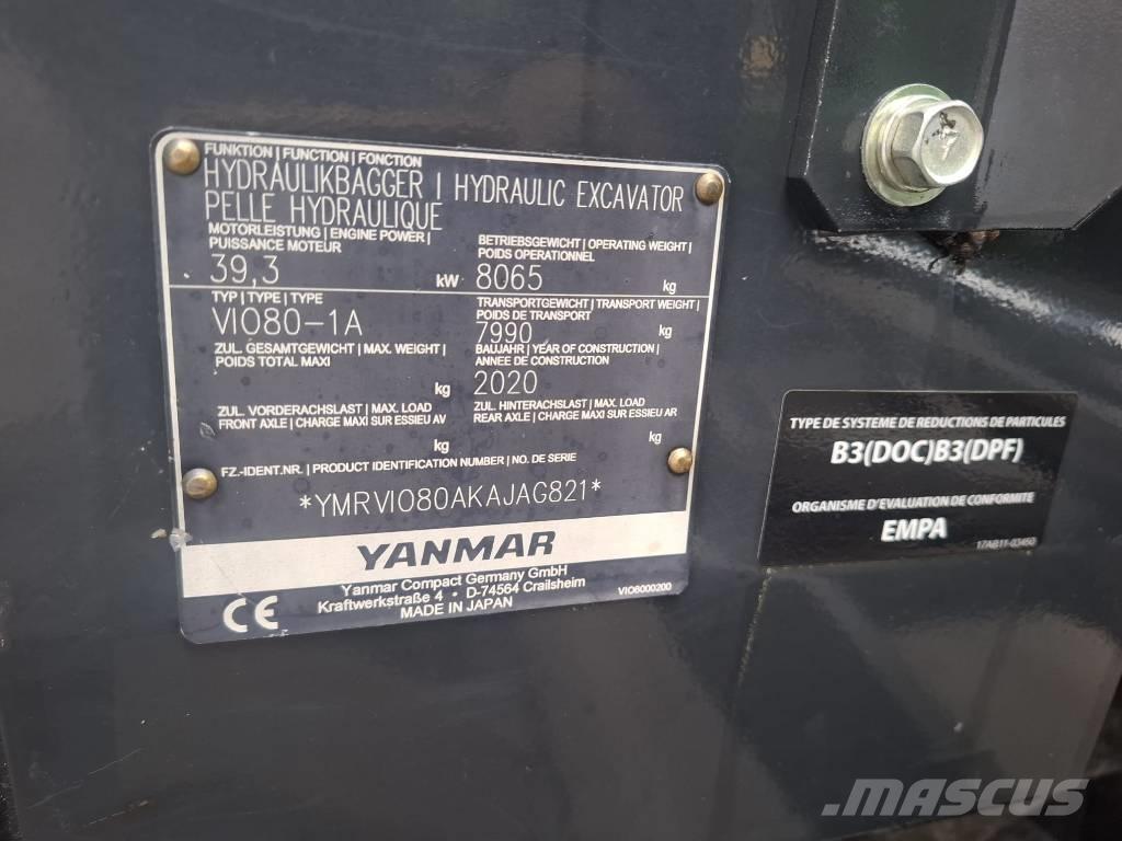 Yanmar Vio 80-1A Midi excavators  7t - 12t