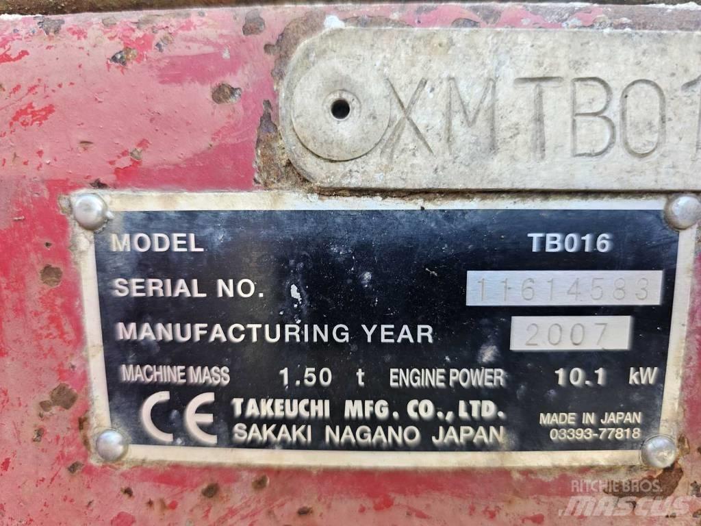 Takeuchi TB 016 Mini excavators < 7t