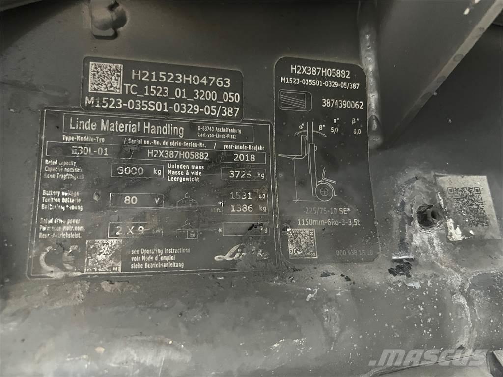 Linde E30L-01 Electric forklift trucks