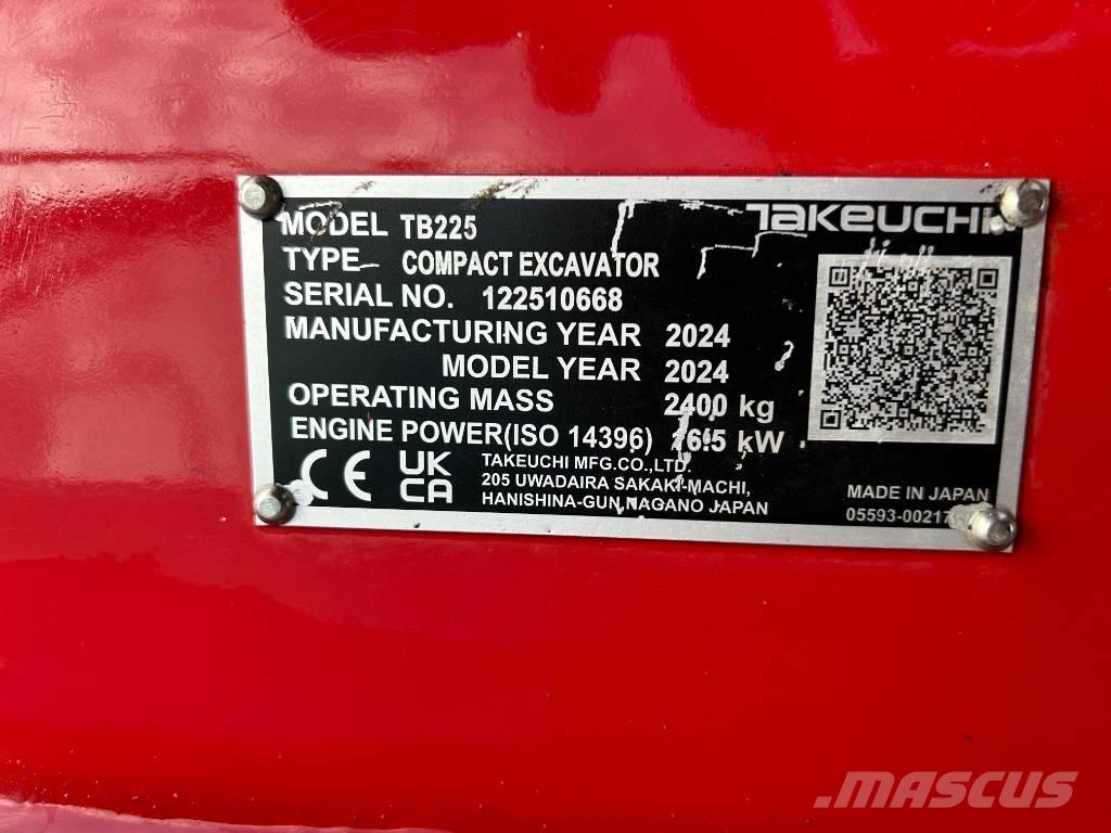 Takeuchi TB 225A V5 Mini excavators < 7t