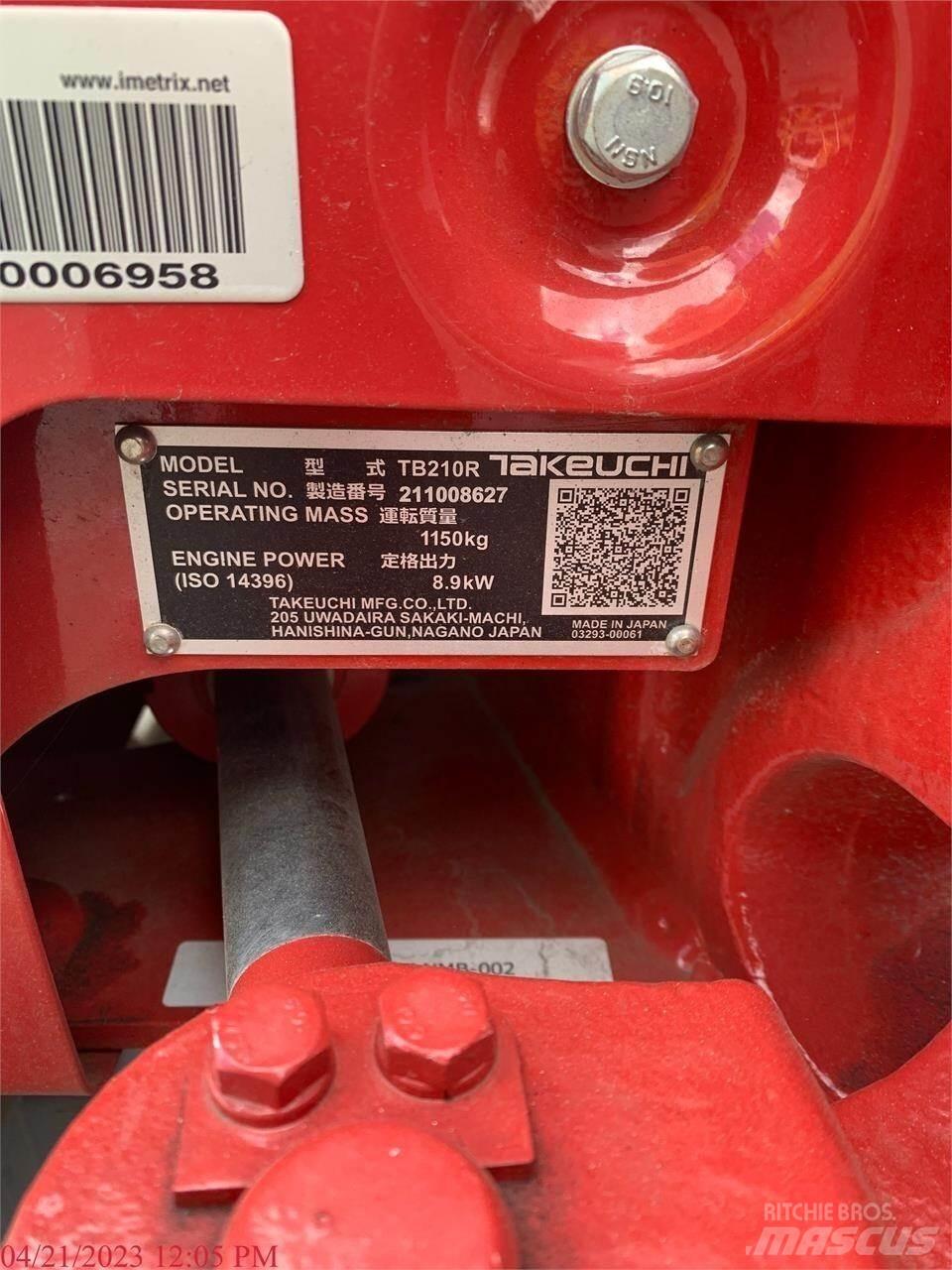 Takeuchi TB210R Mini excavators < 7t