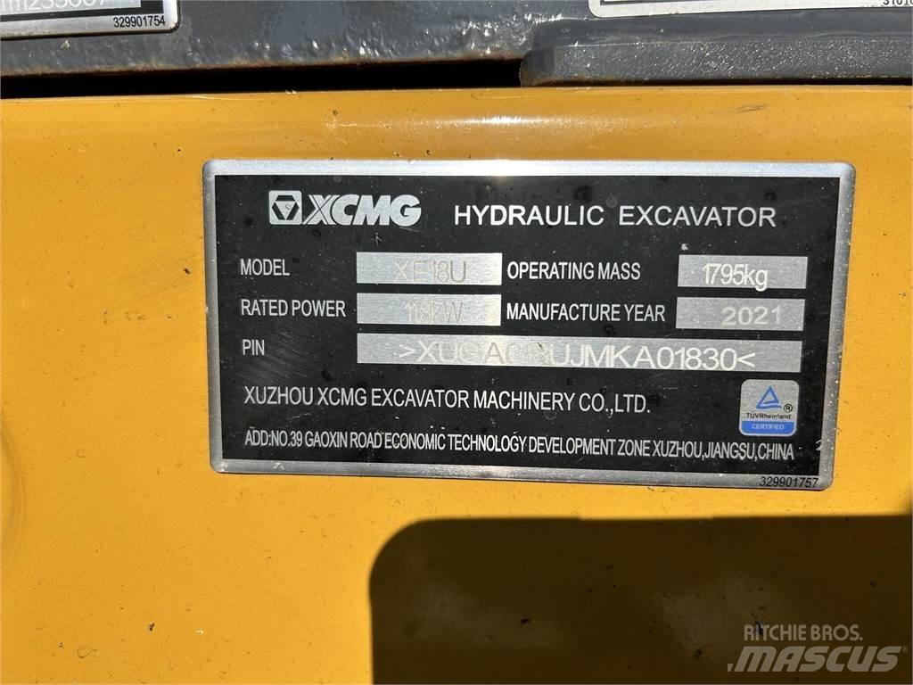 XCMG XE18U Mini excavators < 7t