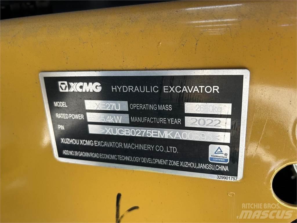 XCMG XE27U Mini excavators < 7t