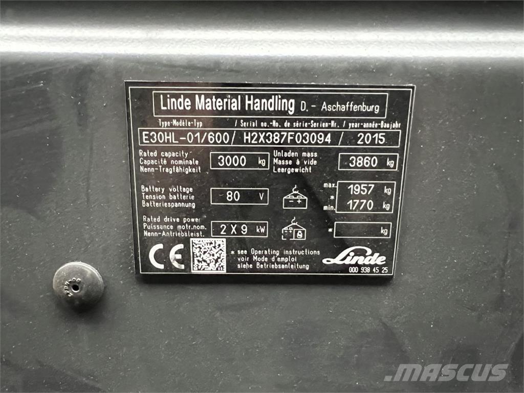 Linde E30/600HL Electric forklift trucks