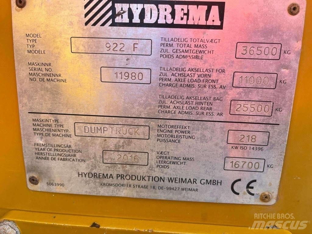 Hydrema 922 F Site dumpers