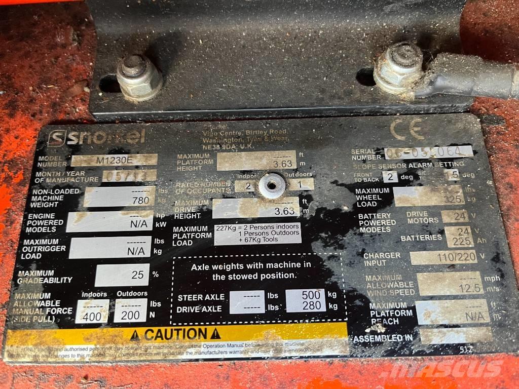 Snorkel TM 12 Vertical mast lifts