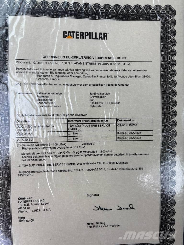 CAT 336 Crawler excavators