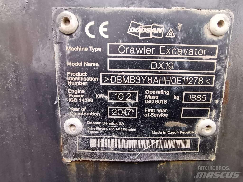 Doosan DX 19 Mini excavators < 7t