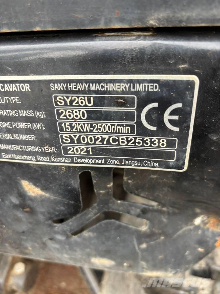 Sany SY 26 U Mini excavators < 7t