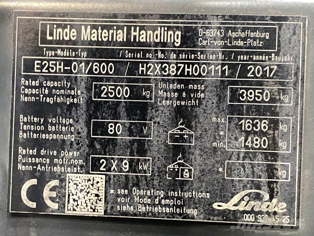 Linde E25H-01/600 Electric forklift trucks