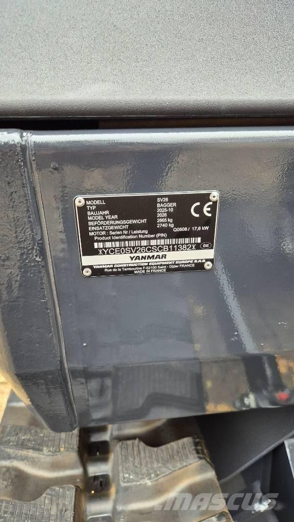 Yanmar SV26 Advance Mini excavators < 7t