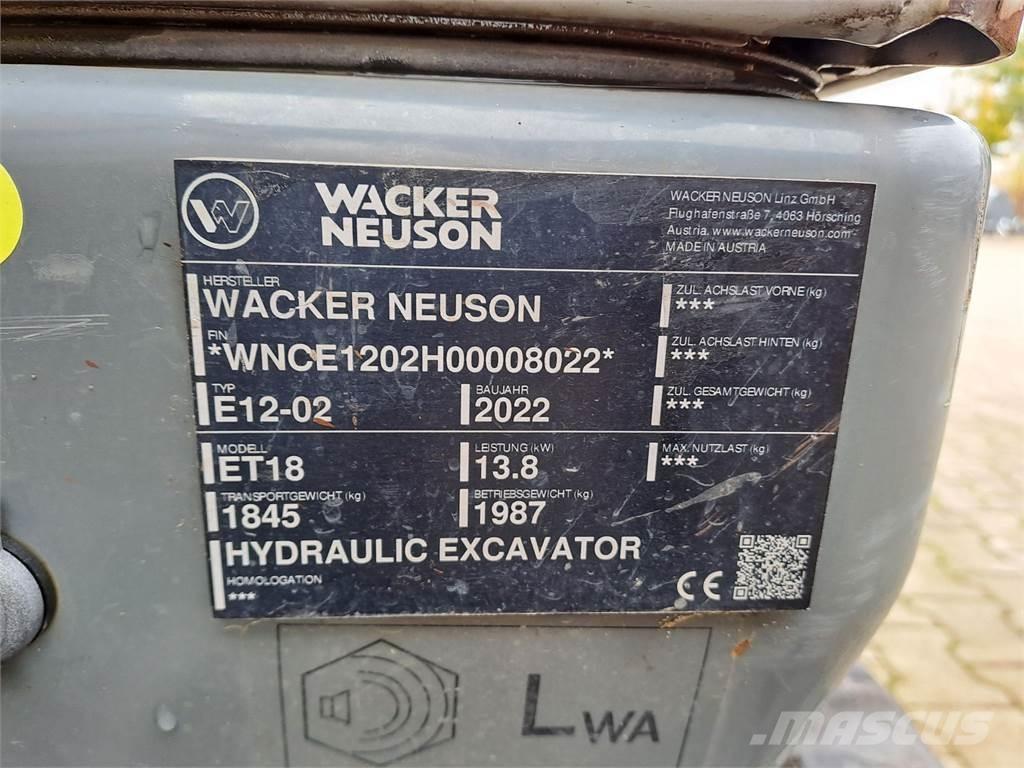 Wacker Neuson ET18 Crawler excavators