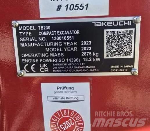 Takeuchi TB 230 Mini excavators < 7t