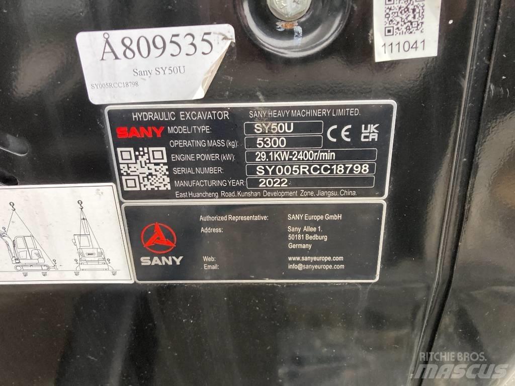 Sany SY 50 U Mini excavators < 7t