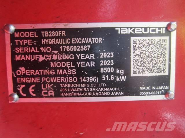 Takeuchi TB 280 FR Midi excavators  7t - 12t
