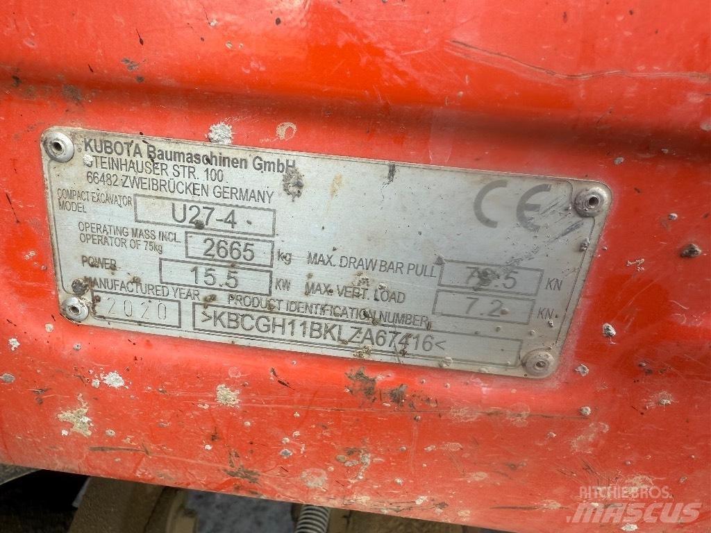 Kubota U 27-4 Mini excavators < 7t